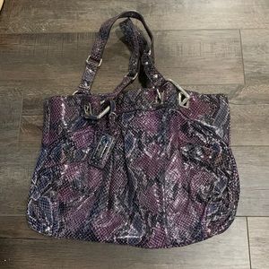 B. Makowsky purple snakeskin tote